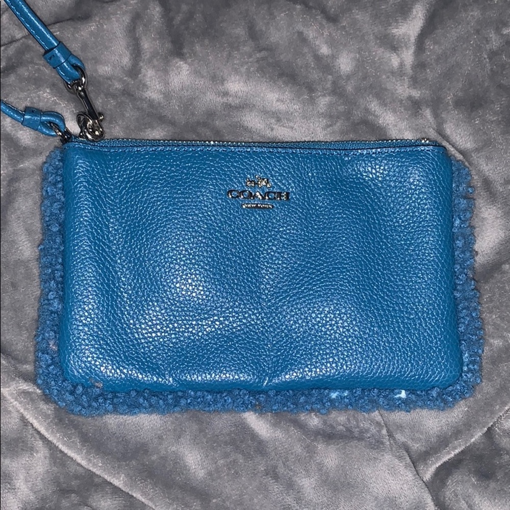 Blue Coach Wristlet